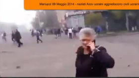 Mariupol 09 Maggio 2014 - nazisti Azov ucraini aggrediscono civili ucraini by statistiche22